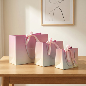 Borsa di Carta Personalizzata con Logo per Shopping di Lusso, per Cosmetici, Abbigliamento, Scarpe, Regali, Boutique, con Manico a Nastro - Product Image 2