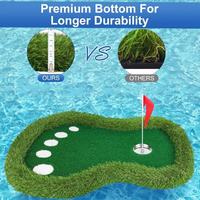 Tapis flottant en gazon artificiel pour mini-golf personnalisé, idéal pour l'entraînement au putting et au chipping aquatique dans la cour ou à côté de la piscine