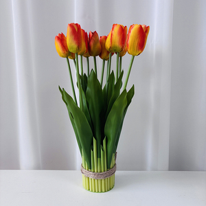 Planta Artificial de Tulipanes en Maceta de Doce Cabezas - Estilo Moderno, Material de Tela, Ecológico, Reutilizable/Reciclable para el Hogar Festivo - Product Image 4