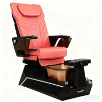 Fauteuil de pédicure de luxe moderne pour salon de manucure avec siège et dossier réglables, baignoire à remous et massage pétrissant