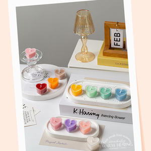 Bougies Colorées en Forme de Cœur Faites à la Main Bougies Chauffe-Plat Parfumées Mini Cire Parfumée pour Ambiance - Product Image 6