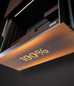 Gabinete de Cocina Inteligente de Madera, Capacidad de Carga de 20 kg, Puertas de Vidrio y Aluminio Negro, Vida Útil de 50 000 Ciclos, Diseño Moderno, Herrajes de Cocina - Product Image 3