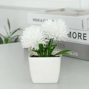 1 unidad de flores de escritorio, plantas artificiales de crisantemo en maceta, decoración para el hogar, restaurante y oficina - Product Image 6