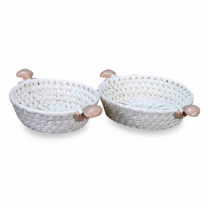Cestas de Almacenamiento de Mimbre Blanco Tejidas a Mano con Forro y Asas de Tela a Cuadros Morados para Organización de Cocina, Precio Económico - Product Image 5