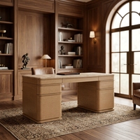 Bureau de direction de luxe en marbre couleur personnalisée, mobilier de bureau, bureau en bois massif de chêne pour la maison