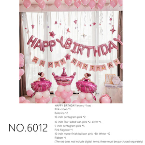 Kit de ballons d'<span class=keywords><strong>anniversaire</strong></span> - Saint-Valentin, décoration de fête d'<span class=keywords><strong>anniversaire</strong></span> pour petite amie, ensemble complet de ballons en aluminium - Product Image 6