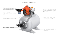 SEAFLO 8L Wasserdrucksystem mit 12V Wasserpumpe Selbstansaugend bis zu 6 Fuß RV Marine Pumpen