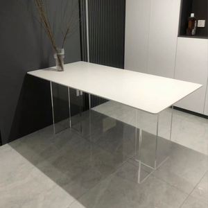 GEDO nuovo tavolo piatto personalizzato di lusso acrilico rettangolare design creativo minimalista tavolo da pranzo - Product Image 6