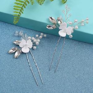 Doux U forme petites fleurs couvre-chef <span class=keywords><strong>chignon</strong></span> épingle à cheveux <span class=keywords><strong>mariage</strong></span> cheveux accessoires Floral couvre-chef pour <span class=keywords><strong>mariage</strong></span> - Product Image 3