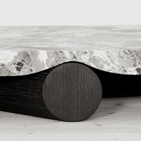Ensemble d'appoint de table centrale en marbre noir design de salon Table basse de luxe moderne italienne en bois