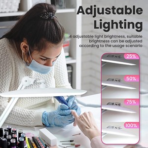 <span class=keywords><strong>Lampe</strong></span> de bureau LED 19 pouces avec bras articulé en métal, protection oculaire, pour extensions de cils, 117 LED pour manucure, lecture et travail - Product Image 4