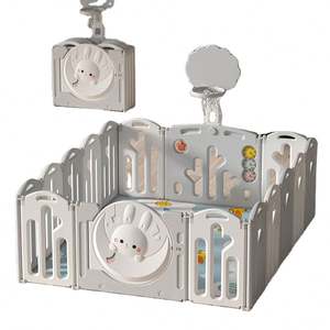 Clôture de sécurité pour aire de <span class=keywords><strong>jeux</strong></span> intérieure/extérieure en plastique moderne pour bébé Ensemble de parc de basket-ball Style lapin pour bébé tout-petit Utilisation à l'école - Product Image 1