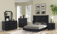 Ensemble de chambre à coucher en velours gris classique, vente en gros, très vendu, lit king-size en bois moderne de haute qualité et bon marché, SH-06016GY
