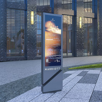 Écran LCD pour kiosque numérique extérieur haute luminosité, Totem tactile DOOH, étanche IP65, 55 pouces, pour signalisation et orientation en ascenseur