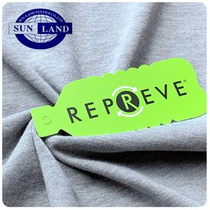 Vêtements décontractés quotidiens col rond chemise écologique <span class=keywords><strong>40</strong></span> polyester recyclé 60 coton CVC <span class=keywords><strong>tricot</strong></span> simple jersey tissu - Product Image 3