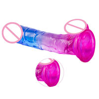Dildos Realistas con Ventosa para Punto G, Clítoris, Vagina y Ano para Mujer, Juguete Sexual para Adultos, Consolador Transparente y Colorido