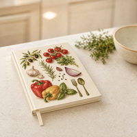 Carnet de recettes personnalisé en cuir PU avec reliure thermique A5 pour notes de cuisine