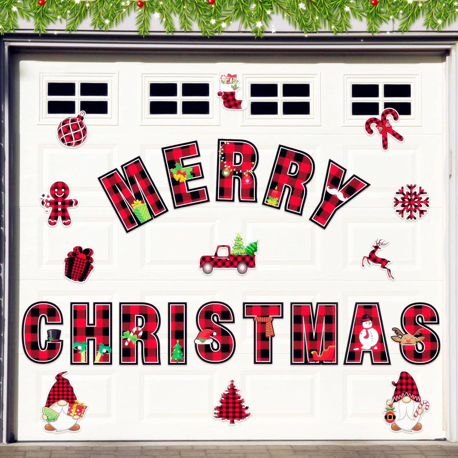 Personnalisation des autocollants magnétiques pour porte de garage de Noël 3
