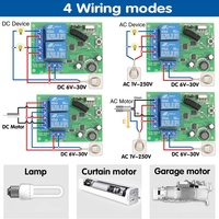 Interrupteur RC sécurisé DC 12V/24V/30V 433MHz RF, carte récepteur relais 10A, 2 télécommandes, portée 100m, pour moteur/lumière/porte/porte de garage en métal