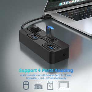 Cao cấp ABS đen <span class=keywords><strong>USB</strong></span> 3.0 5 gbps 4 cổng <span class=keywords><strong>hub</strong></span> cho tăng cường kết nối - Product Image 3