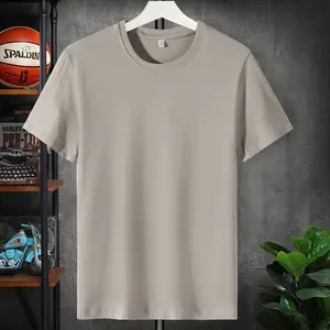 Camisetas de algodón para hombres, diseño de logotipo personalizado, bordado gris, Simple, venta al por mayor, 2022