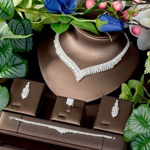 สินค้าใหม่ต่างหูสร้อยคอทรงเรขาคณิตทำจากเพทายลูกบาศก์คุณภาพสูงชุดเครื่องประดับสำหรับงานแต่งงานของเจ้าสาวชุดเครื่องประดับ S-179 - Product Image 1