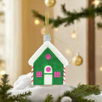 Sculpture d'arbre de Noël de maison en résine artificielle écologique faite à la main personnalisée ornement pendentif suspendu pour la décoration de la maison