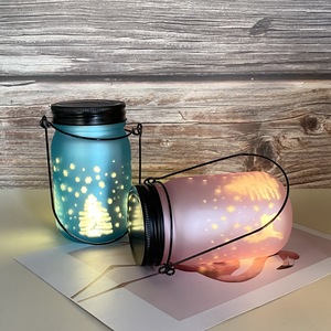 أوعية زجاجية فارغة لامعة للشموع مع غطاء لولبي وطباعة مصقولة، برطمانات ماسون للهدايا وأعياد الميلاد والعطلات، بيع بالجملة - Product Image 2