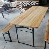 Tabouret de bar à bière d'extérieur personnalisé table à longues bandes et chaise ensemble de table à bière pliable en bois massif