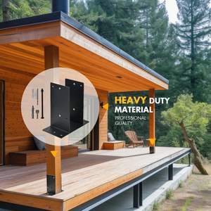 Heavy-Duty Black Powder Coated Metal <strong>Post</strong> Anchor Deck <strong>Fence</strong> Pergolas Porch Railing Support <strong>Bracket</strong> <strong>for</strong> <strong>Concrete</strong> - Product Image 3