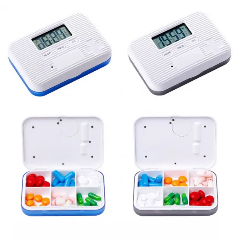 Mini Medicine Case Pil 28 Compartiment Reis Kleine Plastic Draagbare Reispil Organizer Alarm Pillendoos