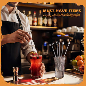 ไม้จิ้มผลไม้ไม้สำหรับทำแซนวิชใช้ซ้ำได้ไม้จิ้มค็อกเทลสำหรับบาร์ทำจากสเตนเลสสตีล18/8 - Product Image 3