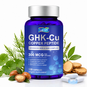 Capsule di Peptidi di Rame GHK Cu Lenm 300 Mcg, Integratore Antiossidante con Biotina per <span class=keywords><strong>il</strong></span> Supporto di Collagene, Pelle e <span class=keywords><strong>Capelli</strong></span> - Product Image 1