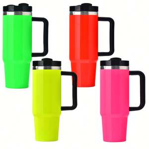 Gobelet isotherme extérieur en acier inoxydable avec poignée et paille, personnalisable avec logo, 30oz et 40oz, modèle H2.0 - Product Image 3