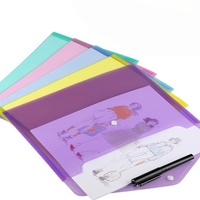 Carpeta de Documentos Ecológica A4 con Botón a Presión de PP en Colores Pastel, Carpeta de Archivos de Papel Resistente, Carpeta de Archivos Impermeable A4 con Anillas en D y Clip de PP