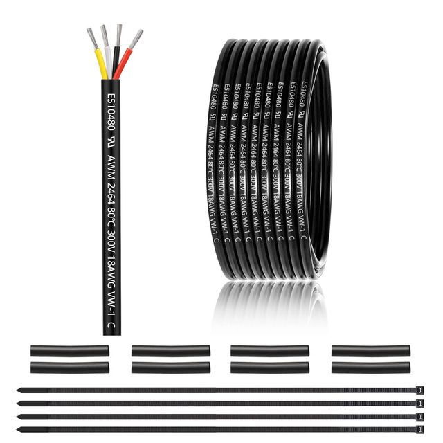American Standard 2464 30awg 12awg 4-Core Power Cord PVC Insulated Audio Signal Car Wire