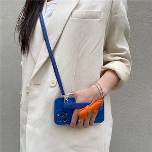 Custodia per iPhone 17 Pro Max con cinturino da polso a forma di <span class=keywords><strong>Bulldog</strong></span> <span class=keywords><strong>Francese</strong></span> e cordino a tracolla, simpatico design 3D a forma di cane - Product Image 1