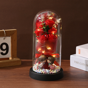 Rosa Preservada al por Mayor en Cúpula de Cristal con Luces LED, Figuras de Pareja Adorables, Caja de Regalo para San Valentín, Aniversario, Regalo de Cita - Product Image 6