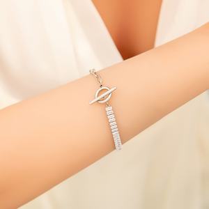 <b>Titanium</b> Steel Bracelet with Fashionable Gold and Silver High-end Feel Spliced <b>Chain</b> Bracelet Jewelry - Product Image 4