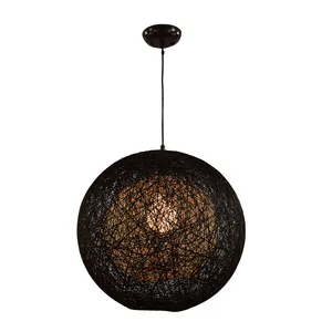 Декоративный подвесной светильник в виде шара, китайский фонарь из шпагата, для ресторана и дома, черный цвет, висячий светильник для lumiere