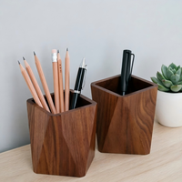 Porte-stylos en bois massif de noyer noir, organisateur de bureau, boîte de rangement minimaliste de luxe, porte-papeterie