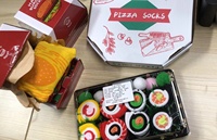 LINGTU Casual Crew Funny Socks Cadeau Chaussettes de Noël Cadeau d'anniversaire Burger Sushi Pizza Food Socks Gift Set