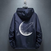 Veste d'automne tendance pour homme jeune, manteau d'étudiant brodé, design uni, fourniture ODM, 100 % coton, coupe-vent et anti-plis