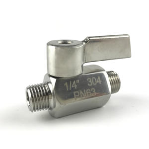 Mini válvula de bola de acero inoxidable 304 de 1/4 pulgada, estándar británico, control de flujo de alta temperatura para agua - Product Image 2