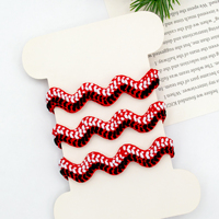 Ruban Ric Rac Tissé Écologique Gordon 8CM Motif Zig Zag 100 Mètres par Rouleau Point Coloré pour Emballage de Vente au Détail et Cadeaux