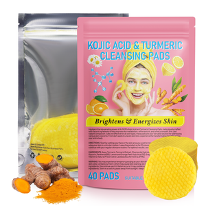 Aliver Eco-Friendly Kojic Acid Wattenpads 40 stuks Groothandel Verhelderende Verzorging Privélabels Kurkuma Reinigingspads - Product Image 4