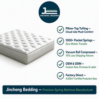Matelas compressé sous vide avec capitonnage boutonné et tissu tricoté |   Fabrication personnalisée OEM/ODM prise en charge
