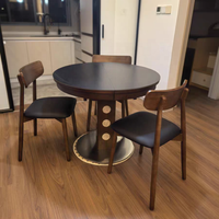 Chaise de salle à manger moderne en bois massif avec siège rembourré, style nordique, finition noyer, chaise de restaurant en bois.