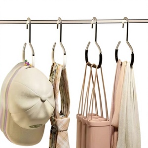 2PCS Durable Circle Ring Hat Hanger Non-marking Non-slip Hat Storage Hook Scarf Towel Tie Hanging <b>Rack</b> - Product Image 1