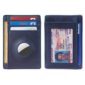 Portefeuille en cuir véritable premium de 13 mm d'épaisseur avec fenêtre d'identification, protection RFID, minimaliste, pour poche avant, fin et compact pour cartes de crédit - Product Image 1